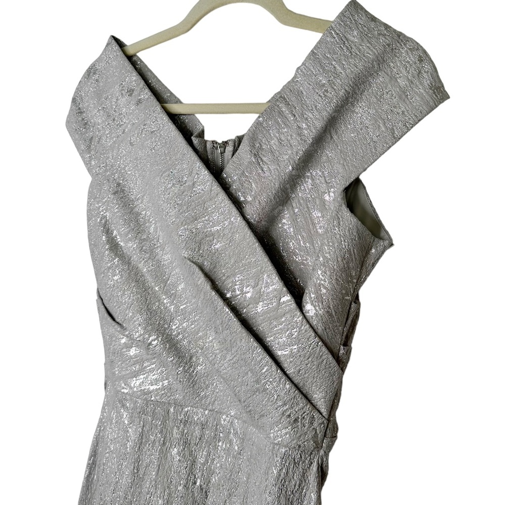 Rickie Freeman for Teri Jon Metallic Jacquard Evening Gown Wedding Prom Dress 10 - Picture 9 of 14